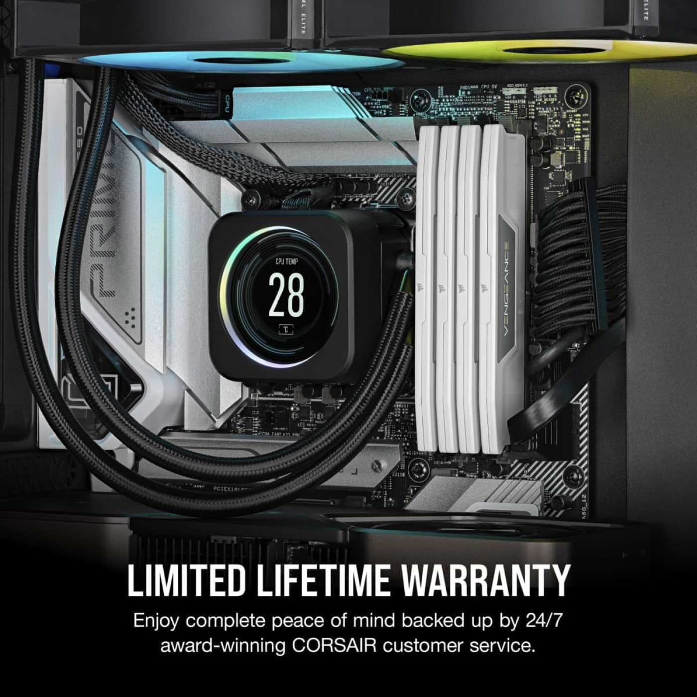Модуль пам'яті Corsair DDR5 32GB (2x16) Vengeance 6000Mhz White XMP/EXPO (CMK32GX5M2B6000Z30W)