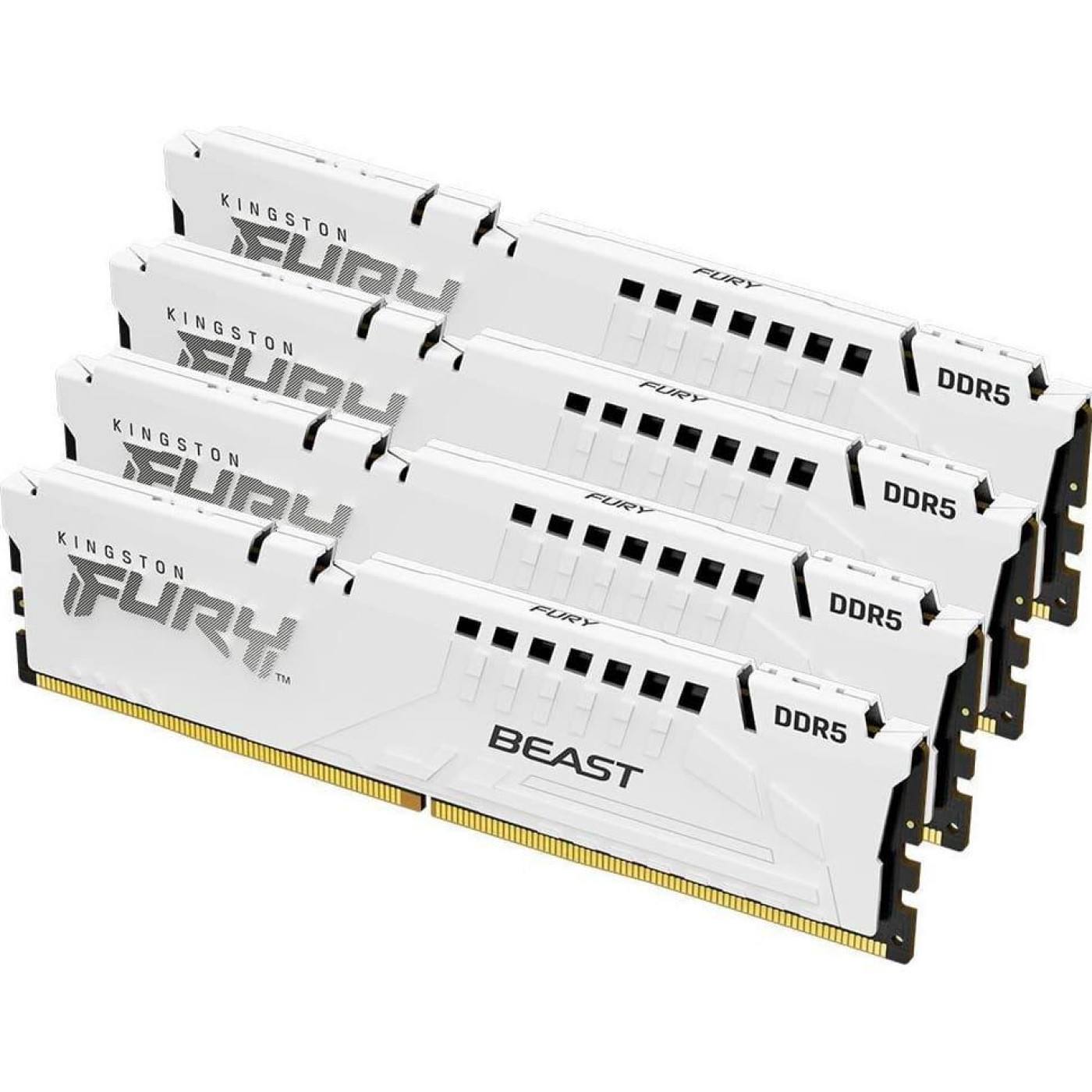 Модуль пам'яті Kingston Fury DDR5 128GB (4x32) Beast 5600MHz White XMP (KF556C40BWK4-128)