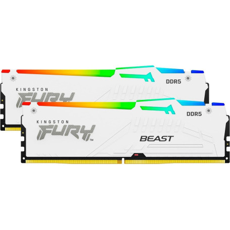 Модуль пам'яті Kingston Fury DDR5 32GB (2x16) 5600MHz Beast White RGB XMP (KF556C40BWAK2-32)