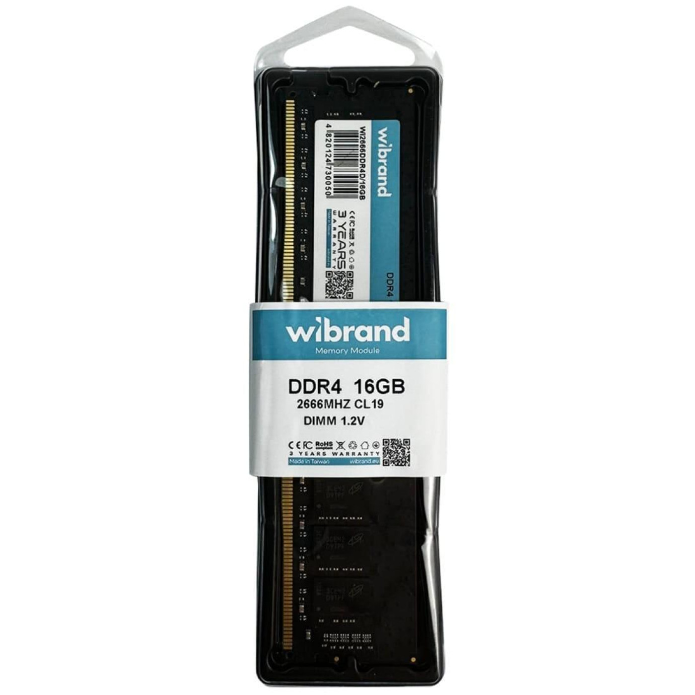 Модуль пам'яті Wibrand DDR4 16GB 2666MHz CL19 (WI2666DDR4D/16GB)