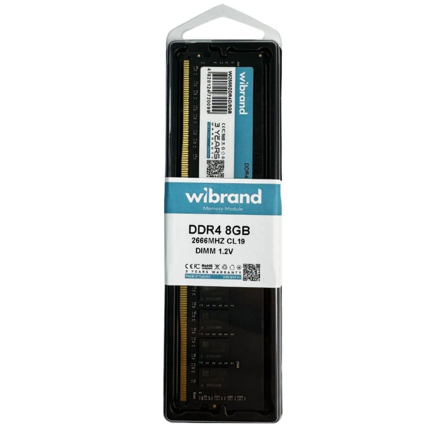 Модуль пам'яті Wibrand DDR4 8GB 2666MHz CL19 (WI2666DDR4D/8GB)