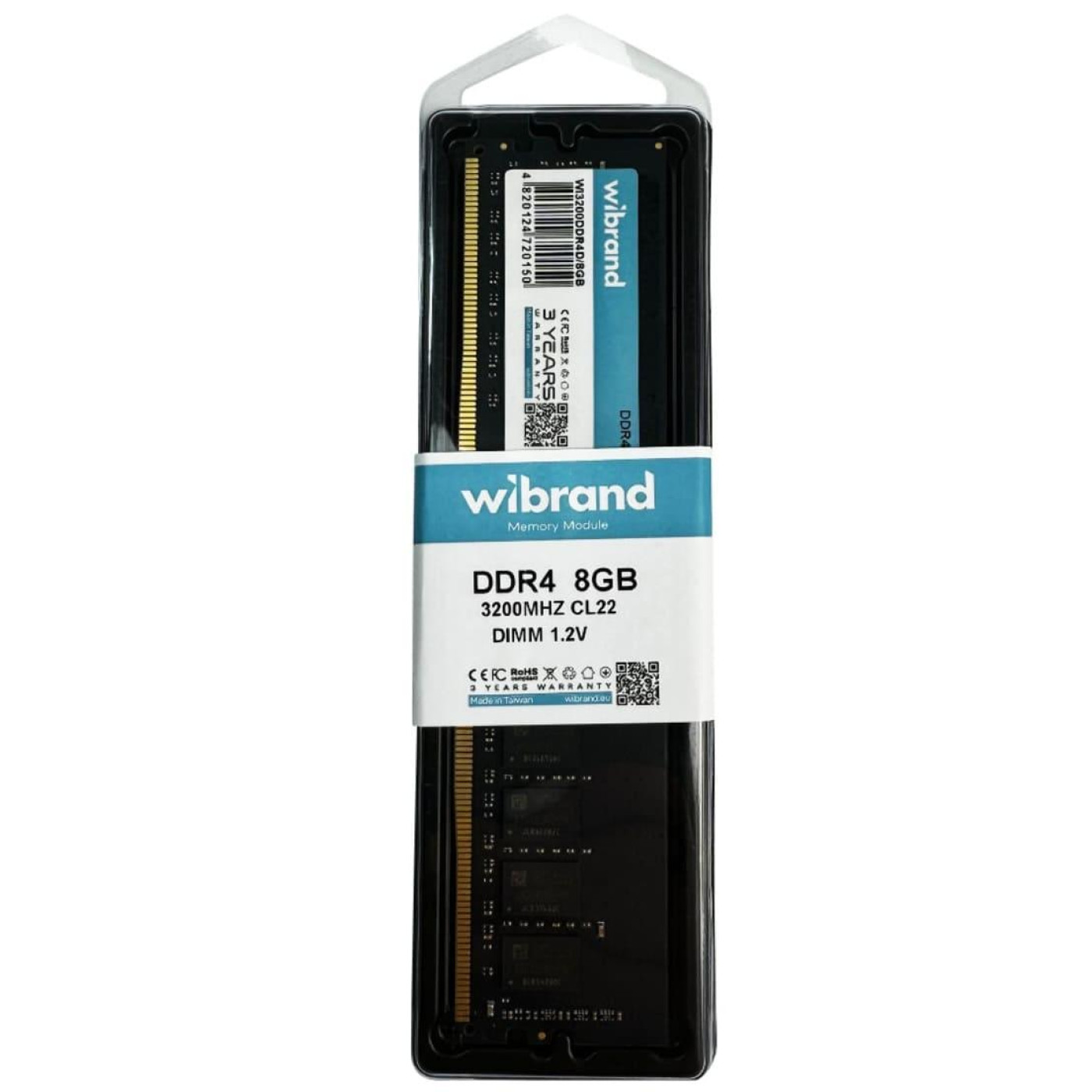 Модуль пам'яті Wibrand DDR4 8GB 3200MHz CL22 (WI3200DDR4D/8GB) Б/в