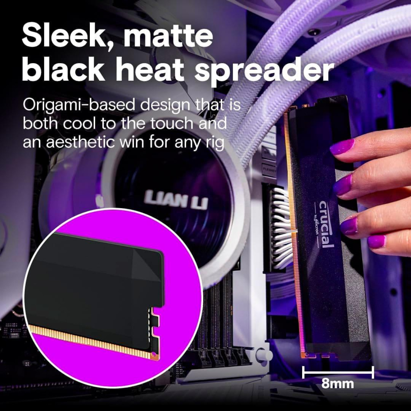 Модуль пам'яті Crucial DDR5 16GB Pro OC 6400 UDIMM CL38 Black (CP16G64C38U5B)