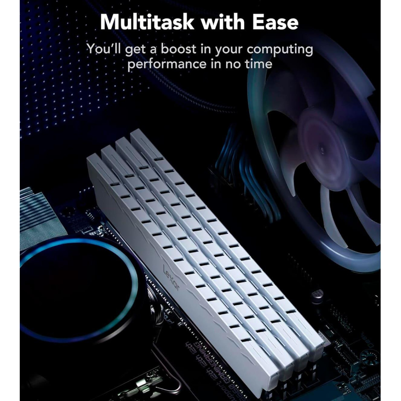 Модуль пам'яті Lexar DDR4 16GB (2x8) THOR 3600MHz White heatsink (LD4BU008G-R3600GDWG)