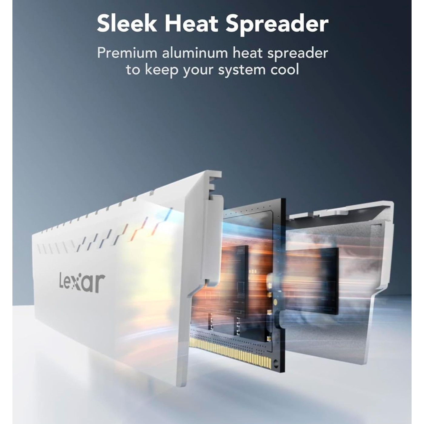 Модуль пам'яті Lexar DDR4 16GB (2x8) THOR 3600MHz White heatsink (LD4BU008G-R3600GDWG)