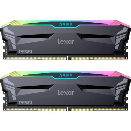Модуль пам'яті Lexar DDR5 32GB (2x16) Ares 6000MHz RGB Black (LD5BU016G-R6000GDLA) Б/в