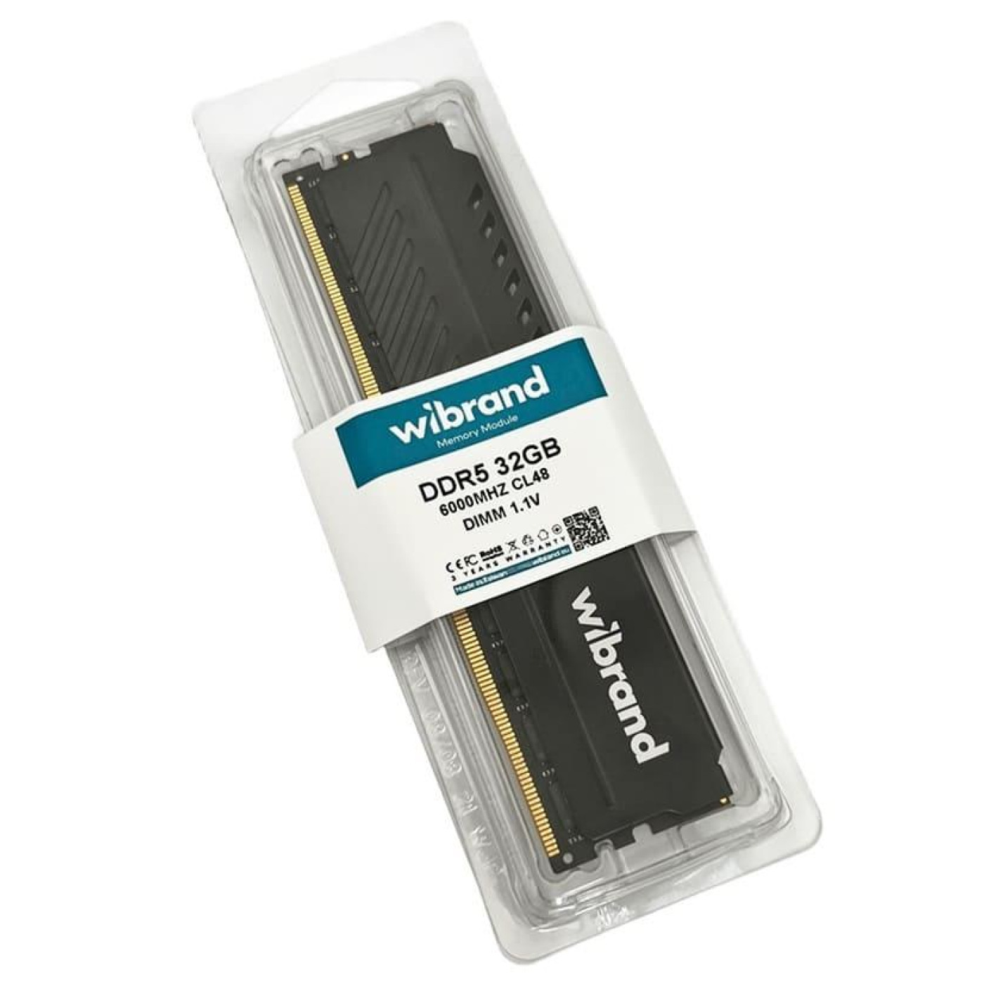 Модуль памяти DDR5 Wibrand 32GB 6000MHz CL48 DIMM Heatsink Black (WI6000DDR5D/32GB)