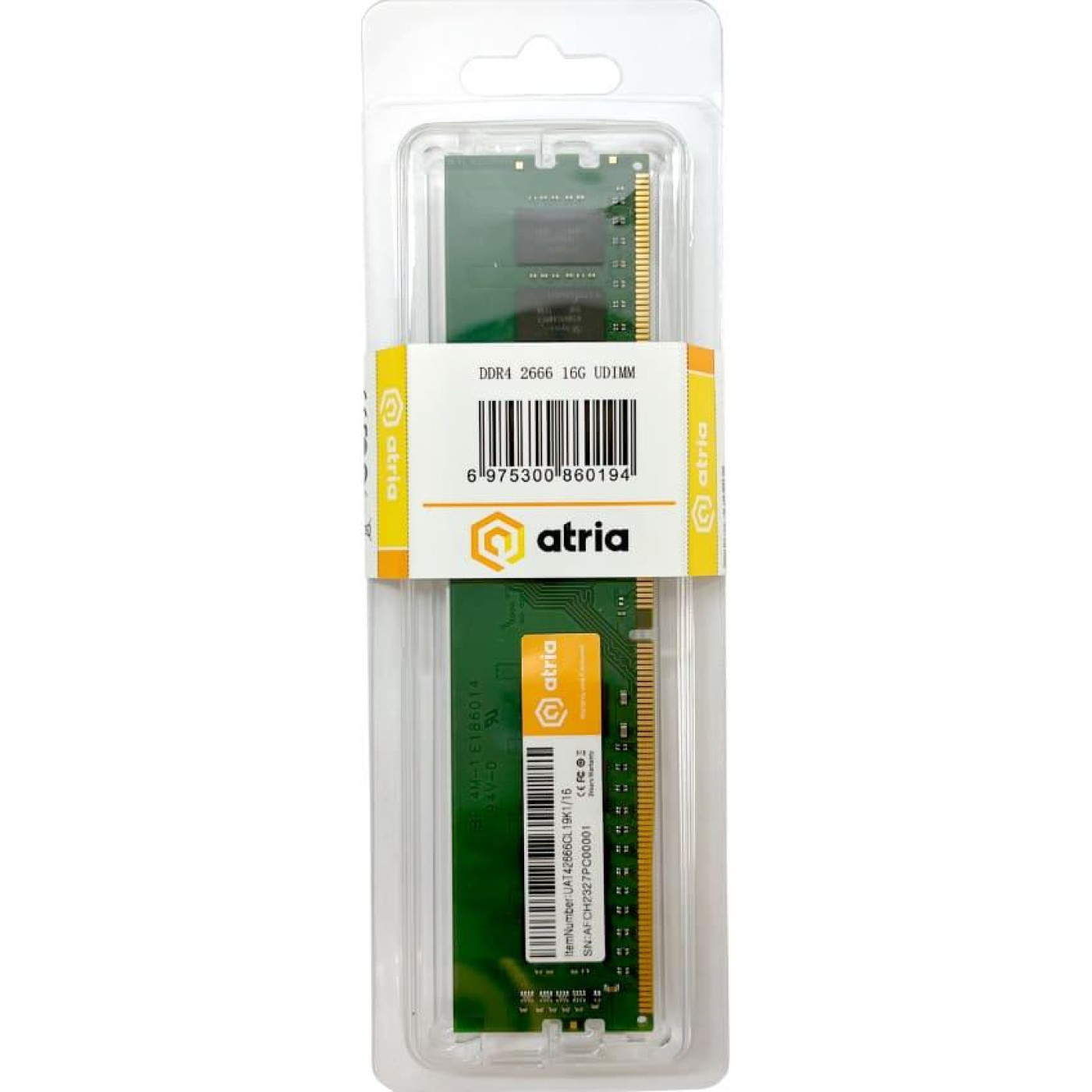 Модуль памяти ATRIA DDR4 16Gb 2666MHz UAT42666CL19K1/16 (UAT42666CL19K1/16)