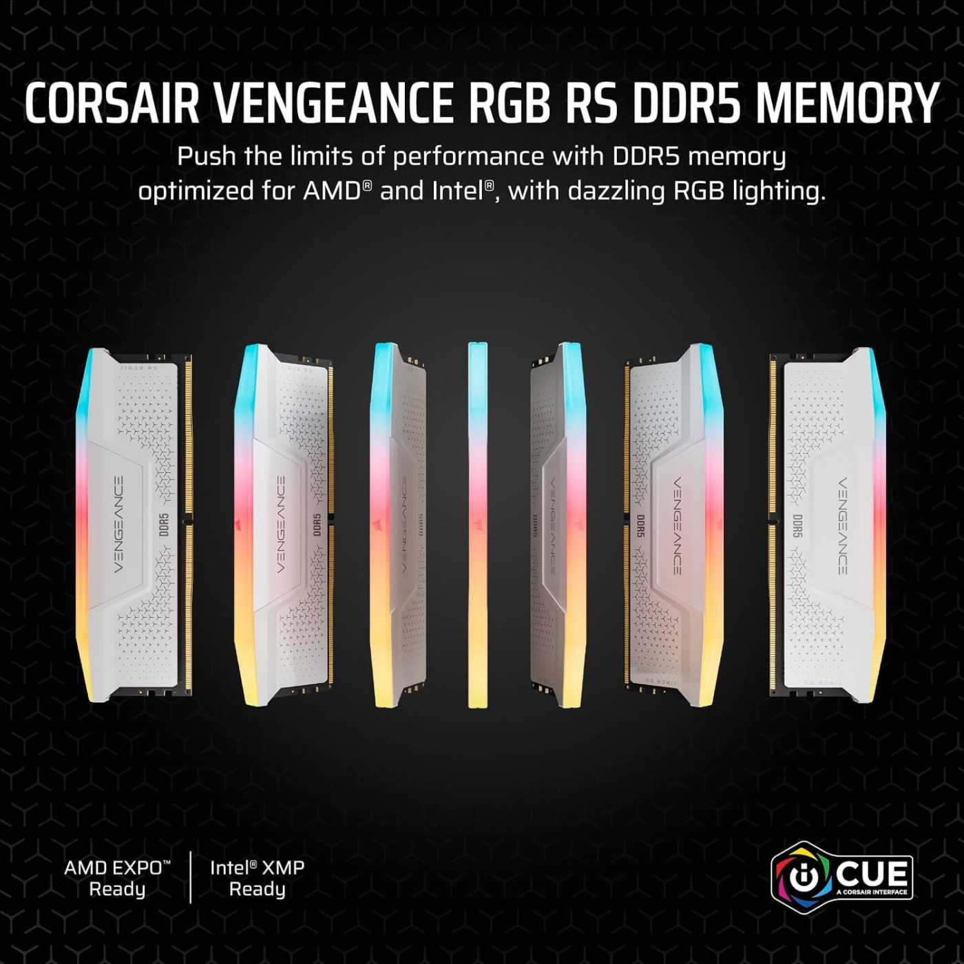 Модуль пам'яті Corsair DDR5 32GB (2x16) Vengeance 6000Mhz RGB XMP/EXPO White (CMG32GX5M2E6000Z36W)
