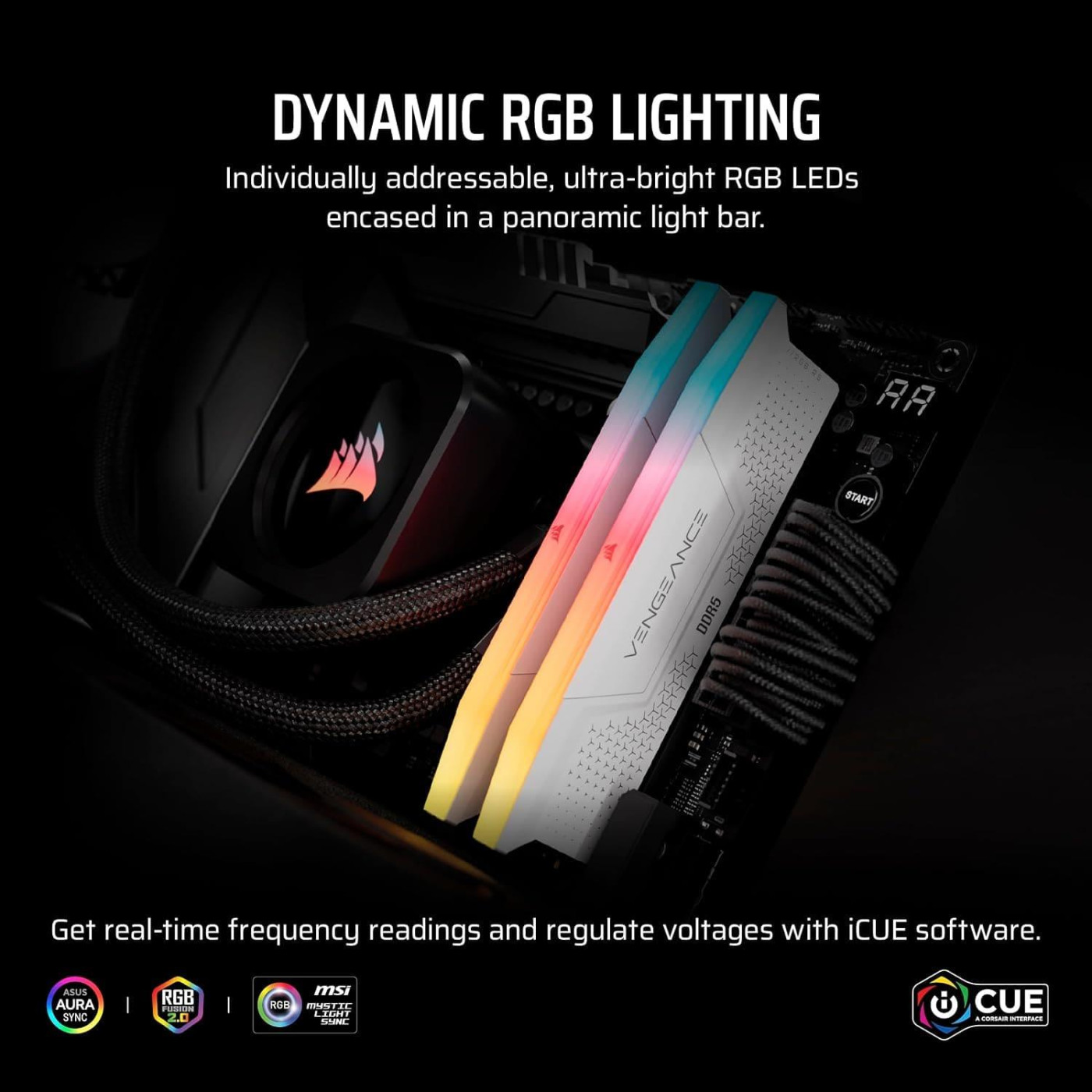Модуль пам'яті Corsair DDR5 32GB (2x16) Vengeance 6000Mhz RGB XMP/EXPO White (CMG32GX5M2E6000Z36W)