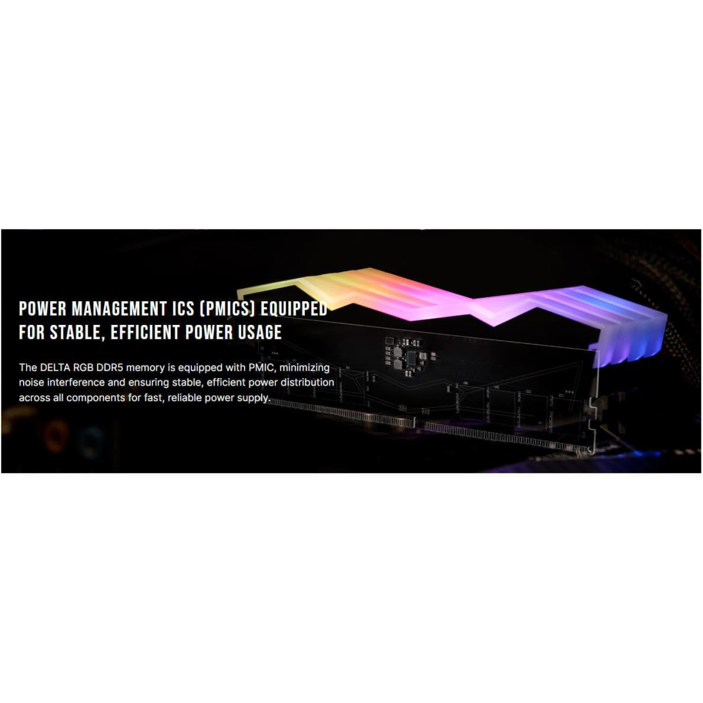 Модуль пам'яті Team DDR5 16GB (2x8) T-Force Delta 6000MHz RGB Black (FF3D516G6000HC38ADC01)