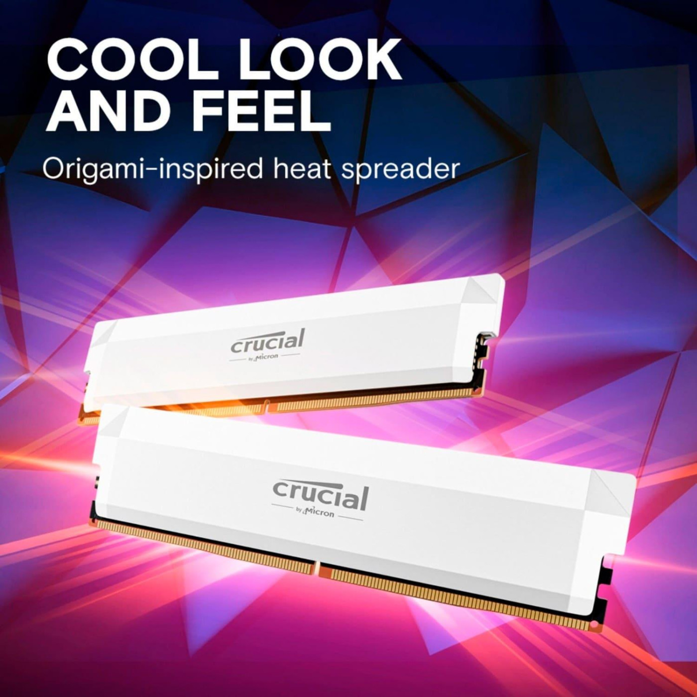 Модуль пам'яті Crucial DDR5 16GB Pro OC 6400Mhz CL38 White (CP16G64C38U5W)