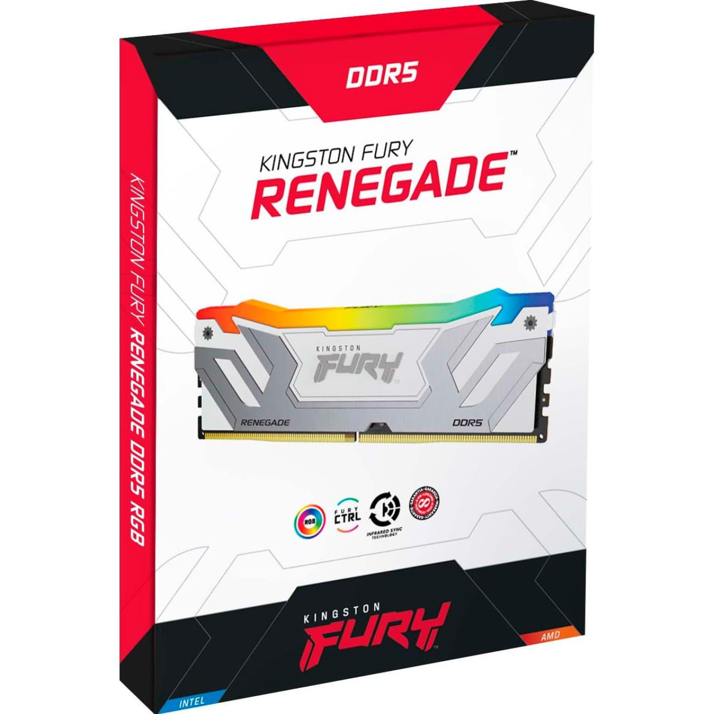 Модуль пам'яті Kingston DDR5 48GB (2x24) Fury 8800Mhz Renegade RGB White (KF588CU42RWAK2-48)
