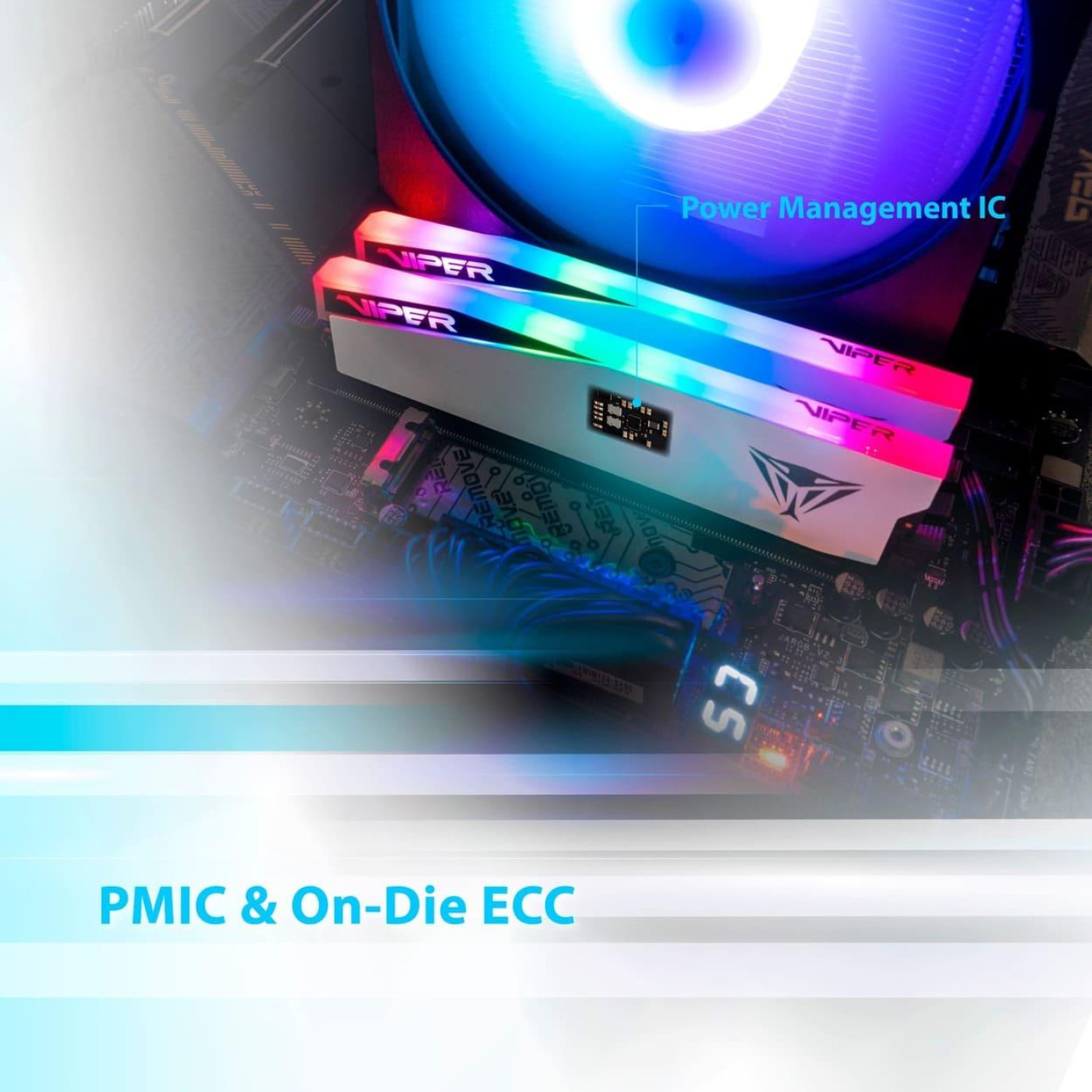 Модуль пам'яті Patriot DDR5 32Gb (2x16) Viper Elite 5 6000Mhz RGB TUF XMP/EXPO White (PVER532G60C30KW)
