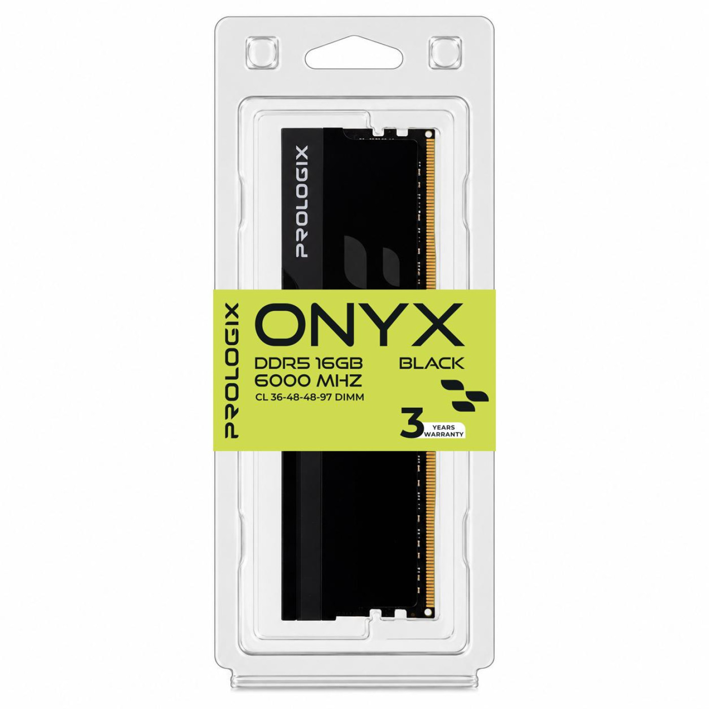 Модуль пам'яті ProLogix DDR5 16GB Onyx 6000Mhz Black (PRO16GB6000YB5)