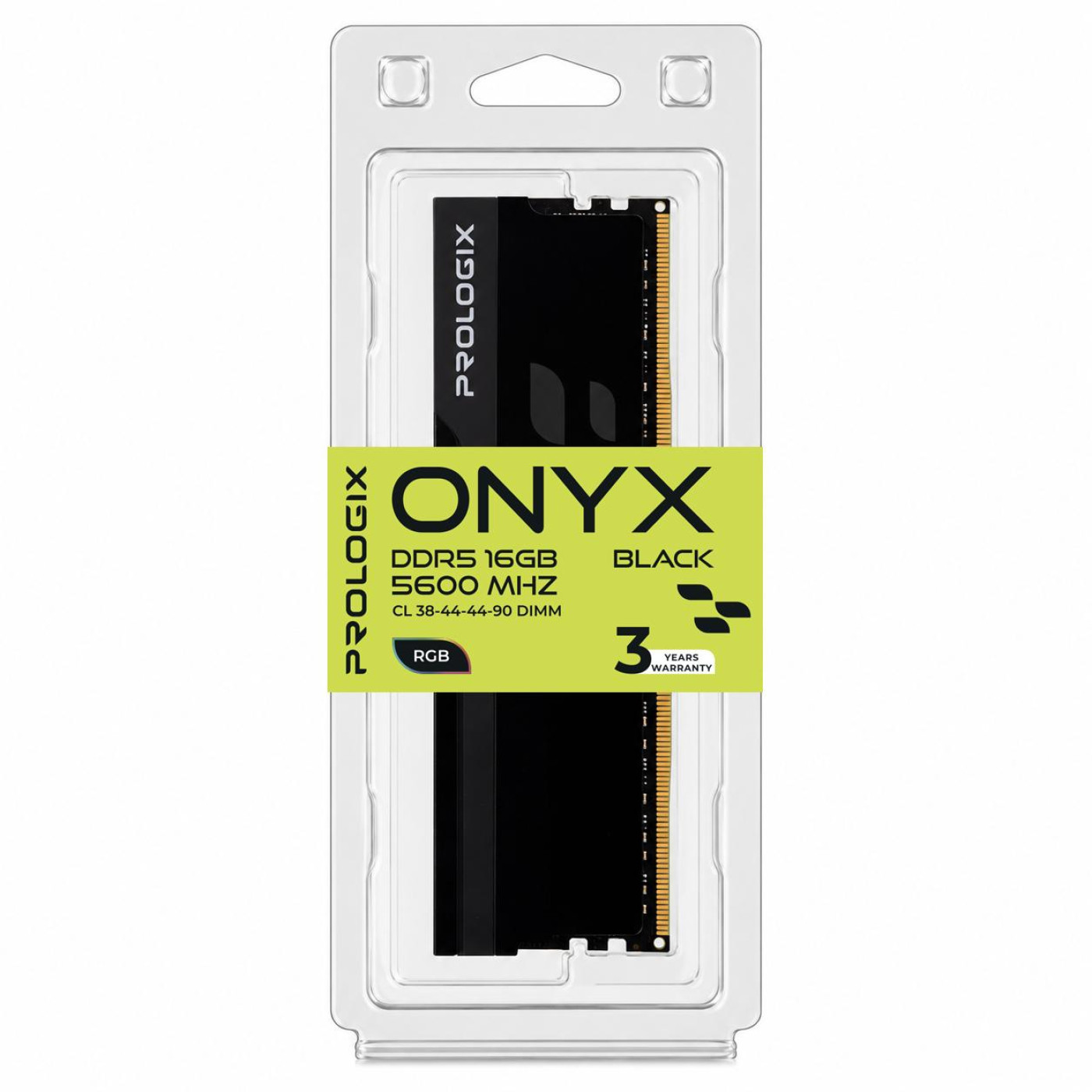 Модуль пам'яті ProLogix DDR5 16GB Onyx 5600Mhz Black RGB (PRO16GB5600YBR5)