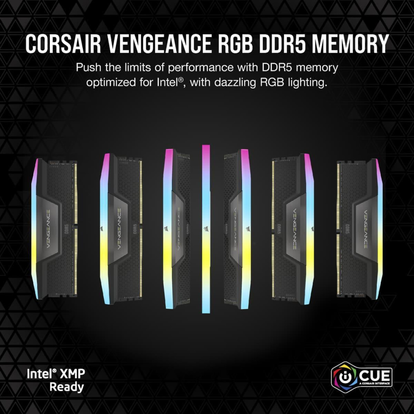 Модуль пам'яті Corsair DDR5 64GB (2x32) 5600 Vengeance RGB Black (CMH64GX5M2B5600C36) Б/в
