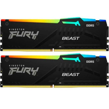 Модуль памяти Kingston Fury DDR5 16GB (2x8) 6000MHz Beast RGB EXPO/XMP (KF560C36BBEAK2-16)