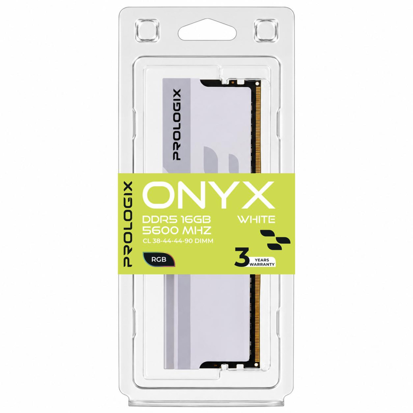 Модуль пам'яті ProLogix DDR5 16GB Onyx 5600Mhz White RGB (PRO16GB5600YWR5)