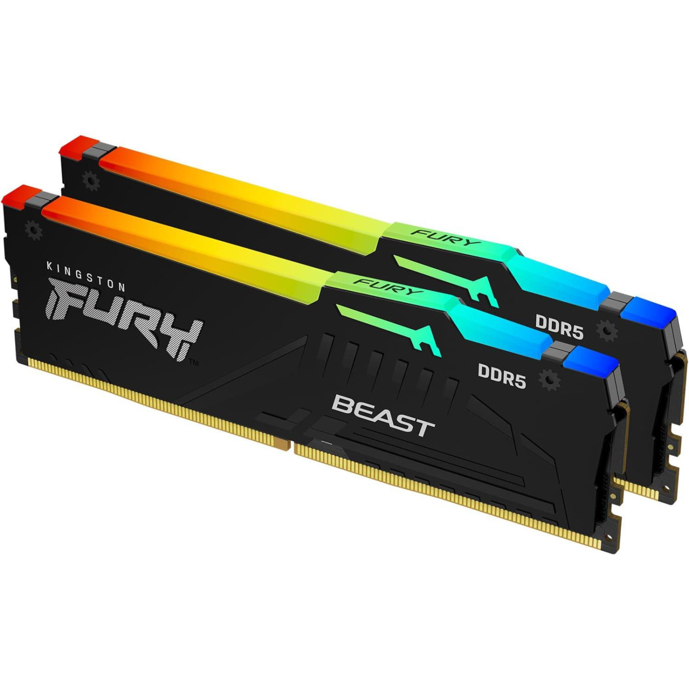 Модуль пам'яті Kingston Fury DDR5 128GB (2x64) 5600MHz Beast RGB Black (KF556C40BBAK2-128)