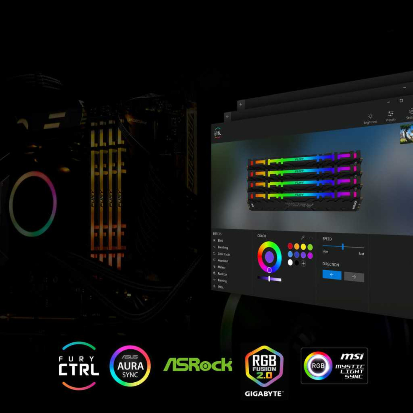 Модуль пам'яті Kingston Fury DDR4 32Gb (2x16) Renegade 3200 MHz RGB (KF432C16RB1AK2/32) Б/в