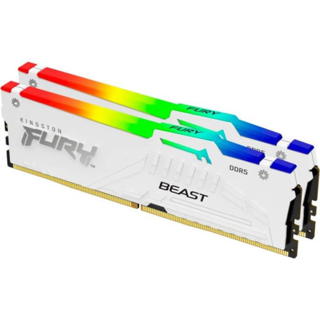 Модуль памяти Kingston Fury DDR5 32GB (2x16) 5600MHz Beast White RGB EXPO (KF556C36BWEAK2-32)