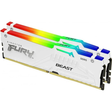 Модуль пам'яті Kingston Fury DDR5 64GB (2x32) 6000MHz Beast White RGB EXPO/XMP 3.0 (KF560C36BWEAK2-64)