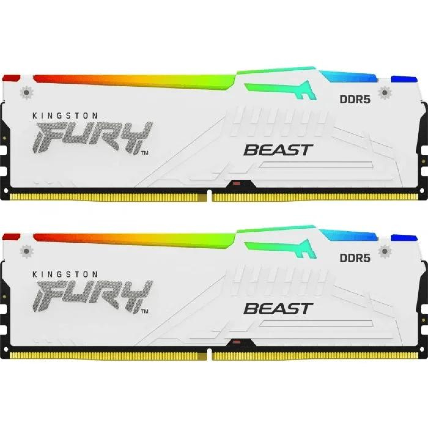 Модуль пам'яті Kingston Fury DDR5 64GB (2x32) 6000MHz Beast White RGB EXPO/XMP 3.0 (KF560C36BWEAK2-64)