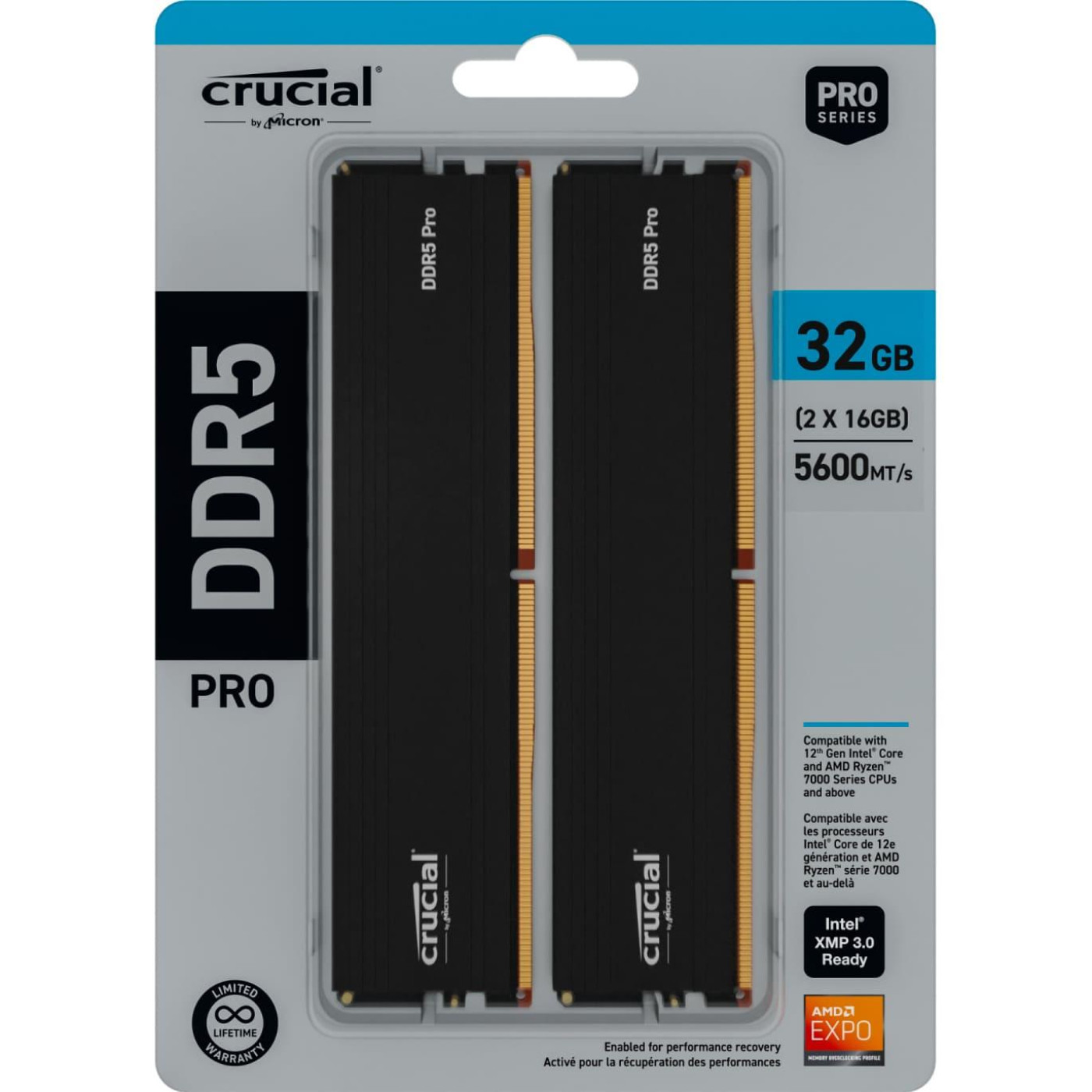 Модуль пам'яті Crucial DDR5 64GB (2x32) PRO 5600MHz CP2K32G56C46U5 (CP2K32G56C46U5)