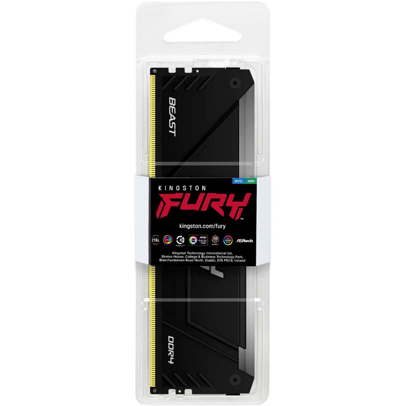 Модуль пам'яті Kingston Fury DDR4 8GB 3200Mhz Beast RGB Black XMP (KF432C16BB2A/8WP)
