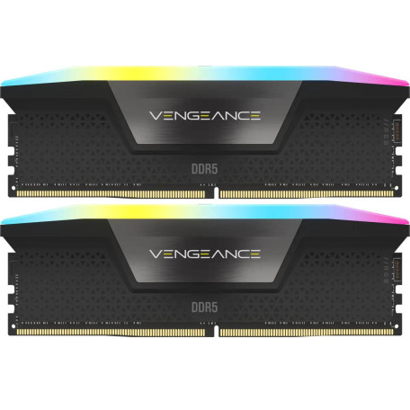 Модуль пам'яті Corsair DDR5 64GB (2x32) VENGEANCE RGB 6600MHz DIMM XMP 3.0 Black (CMH64GX5M2B6600C32) Б/в