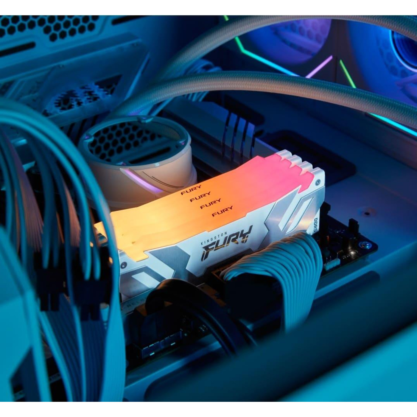 Модуль пам'яті Kingston Fury DDR5 32GB 6400MHz Renegade RGB White XMP (KF564C32RWA-32)