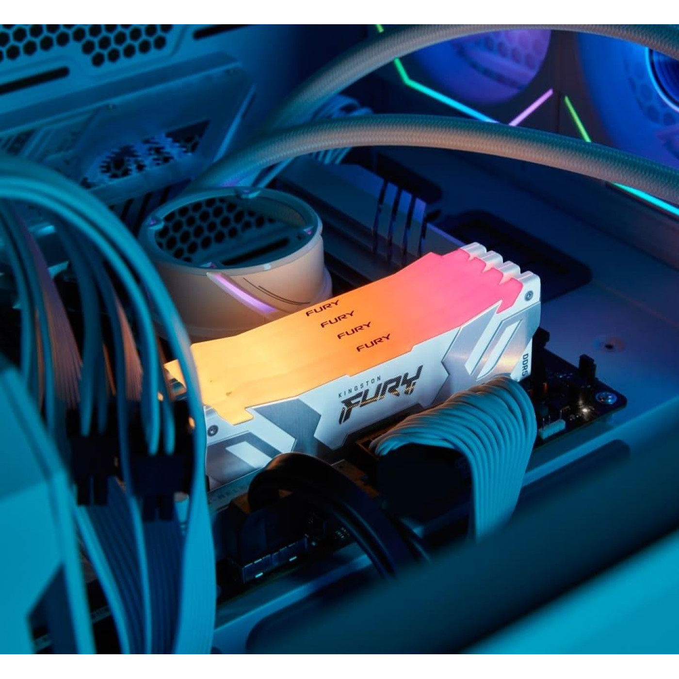 Модуль пам'яті Kingston Fury DDR5 32GB (2x16) 7200MHz Renegade RGB White XMP (KF572C38RWAK2-32)