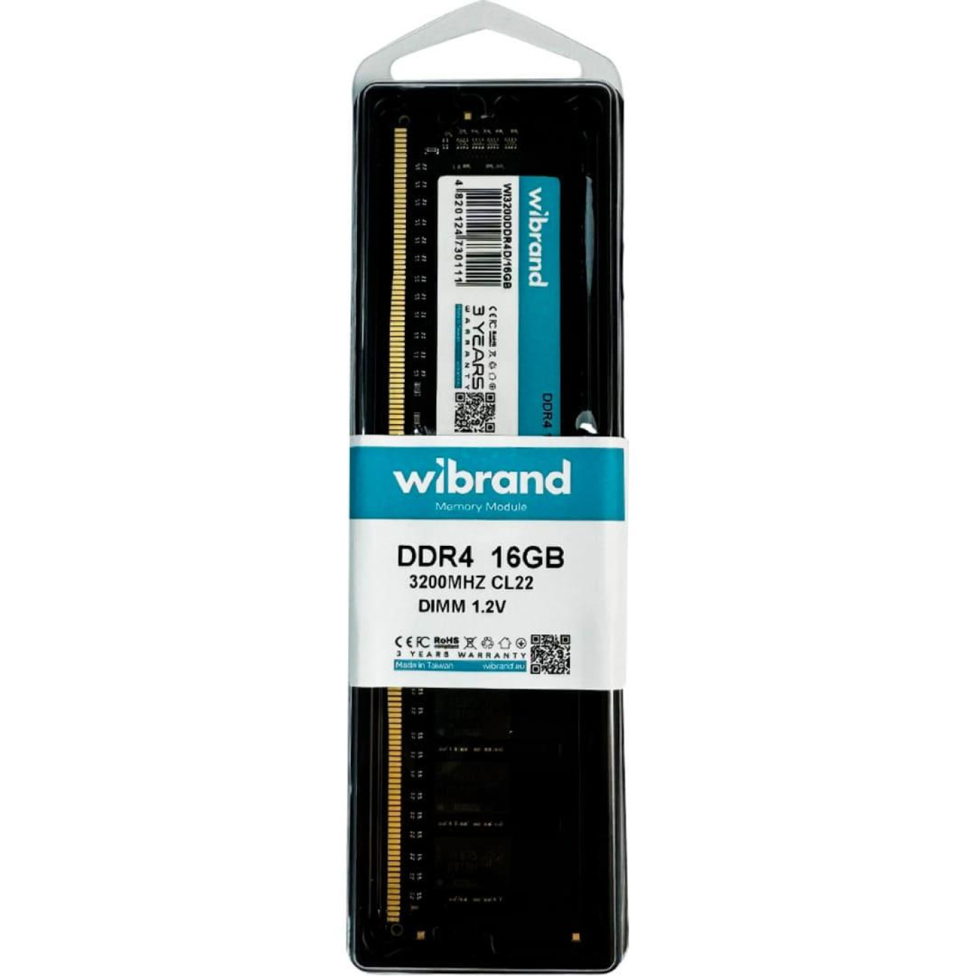 Модуль памяти Wibrand DDR4 16GB 3200MHz CL22 (WI3200DDR4D/16GB) Б/у