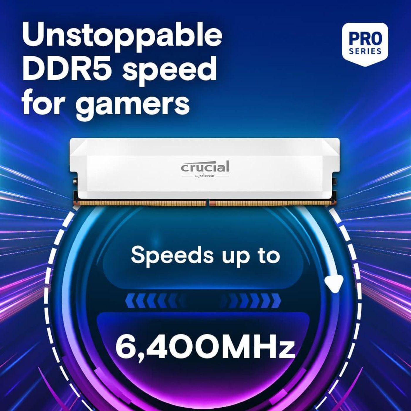 Модуль пам'яті Crucial DDR5 32GB (2x16) PRO 6400Mhz White (CP2K16G64C38U5W)