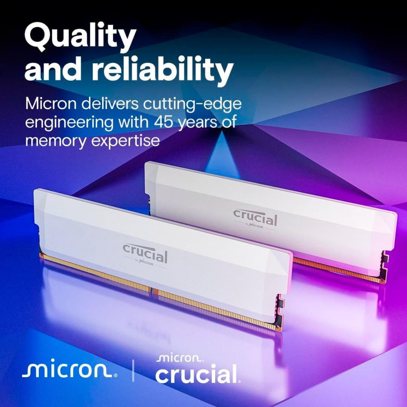 Модуль пам'яті Crucial DDR5 32GB (2x16) PRO 6400Mhz White (CP2K16G64C38U5W)