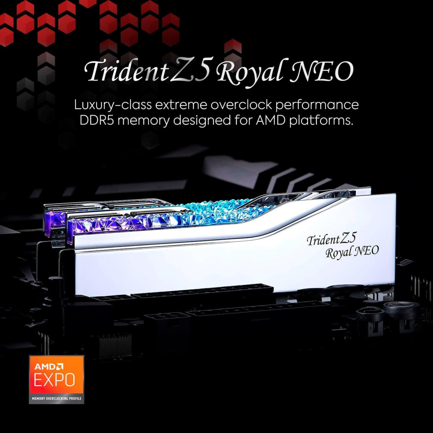 Модуль пам'яті G.Skill DDR5 32GB (2x16) Trident Z5 Royal Neo 6400Mhz AMD EXPO (F5-6400J3039G16GX2-TR5NS)