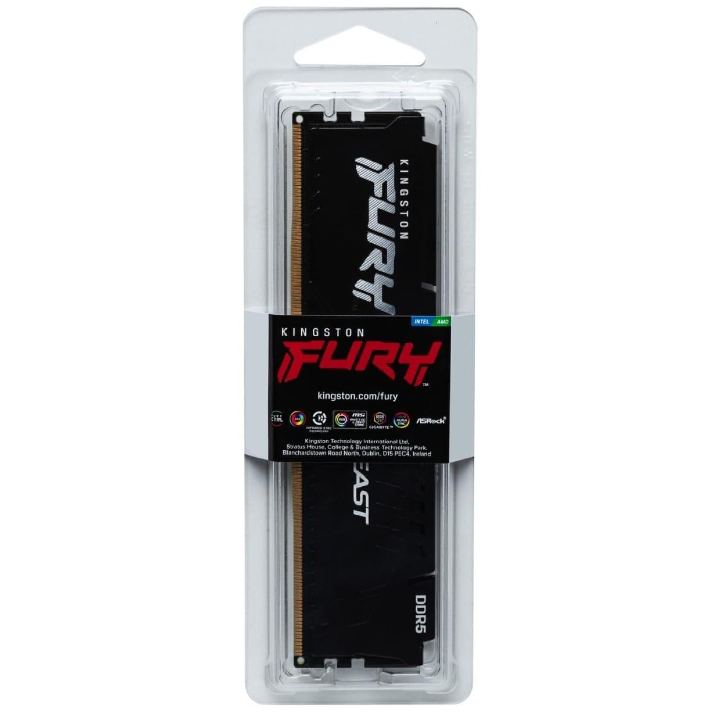 Модуль памяти Kingston Fury DDR5 8GB 6000Mhz Beast Black EXPO (KF560C36BBE-8)