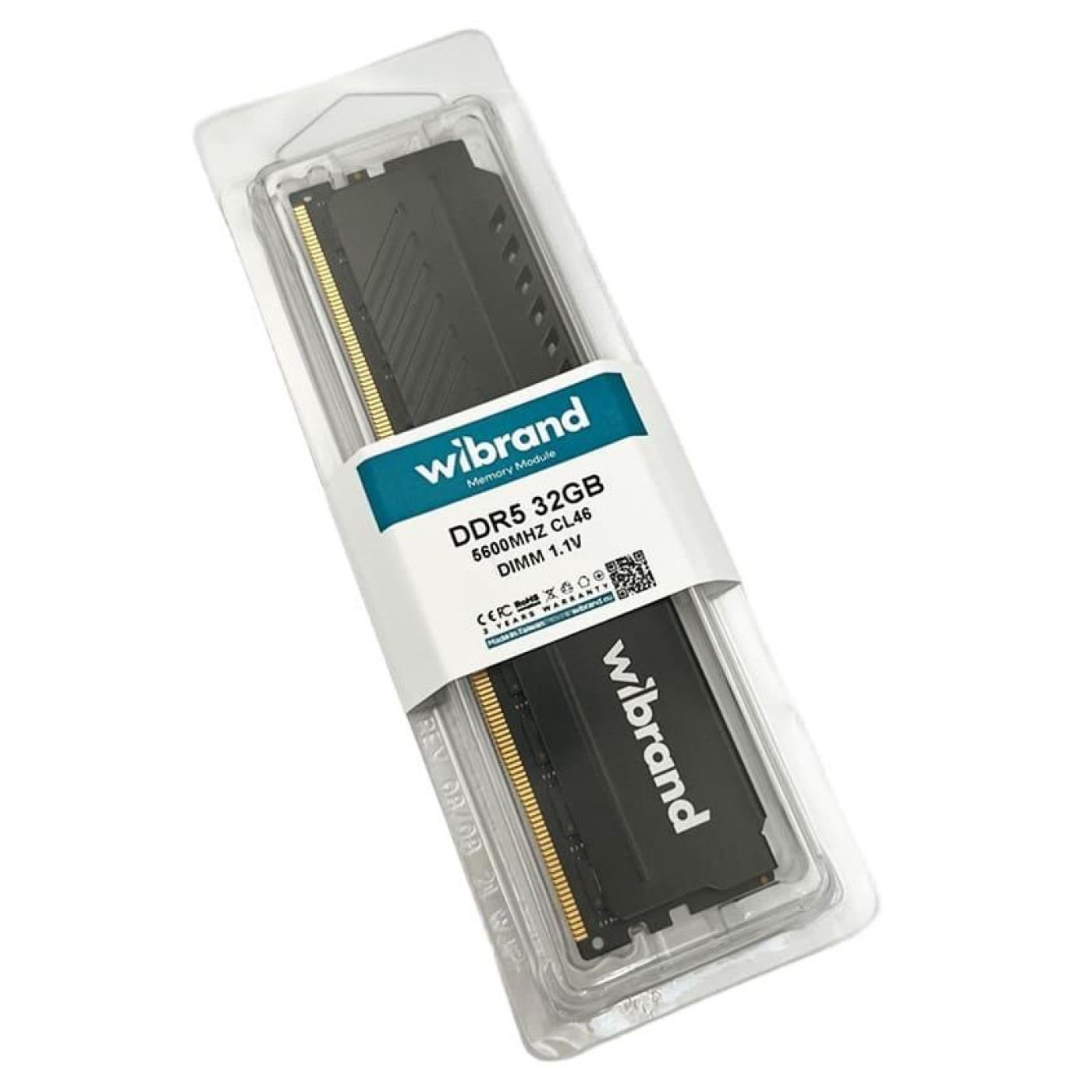 Модуль пам'яті Wibrand DDR5 32GB 5600MHz CL46 DIMM Heatsink Black (WI5600DDR5D/32GB)