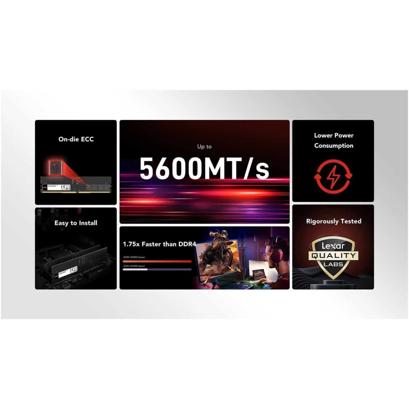 Модуль пам'яті Lexar DDR5 8GB 5600MHz (LD5U08G56C46ST-BGS)