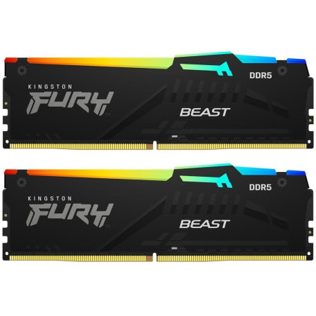Модуль памяти Kingston Fury DDR5 16GB (2x8) 6000MHz Beast RGB EXPO/XMP (KF560C30BBEAK2-16)