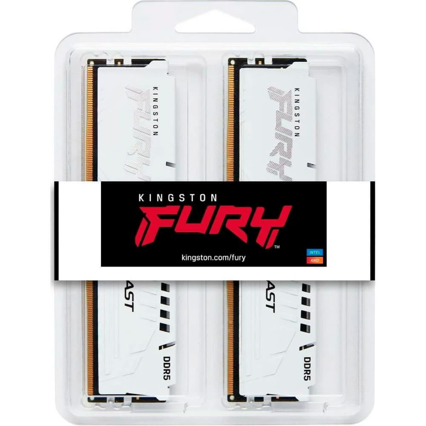 Модуль пам'яті Kingston Fury DDR5 32GB (2x16) 5200MHz Beast White XMP (KF552C40BWK2-32)