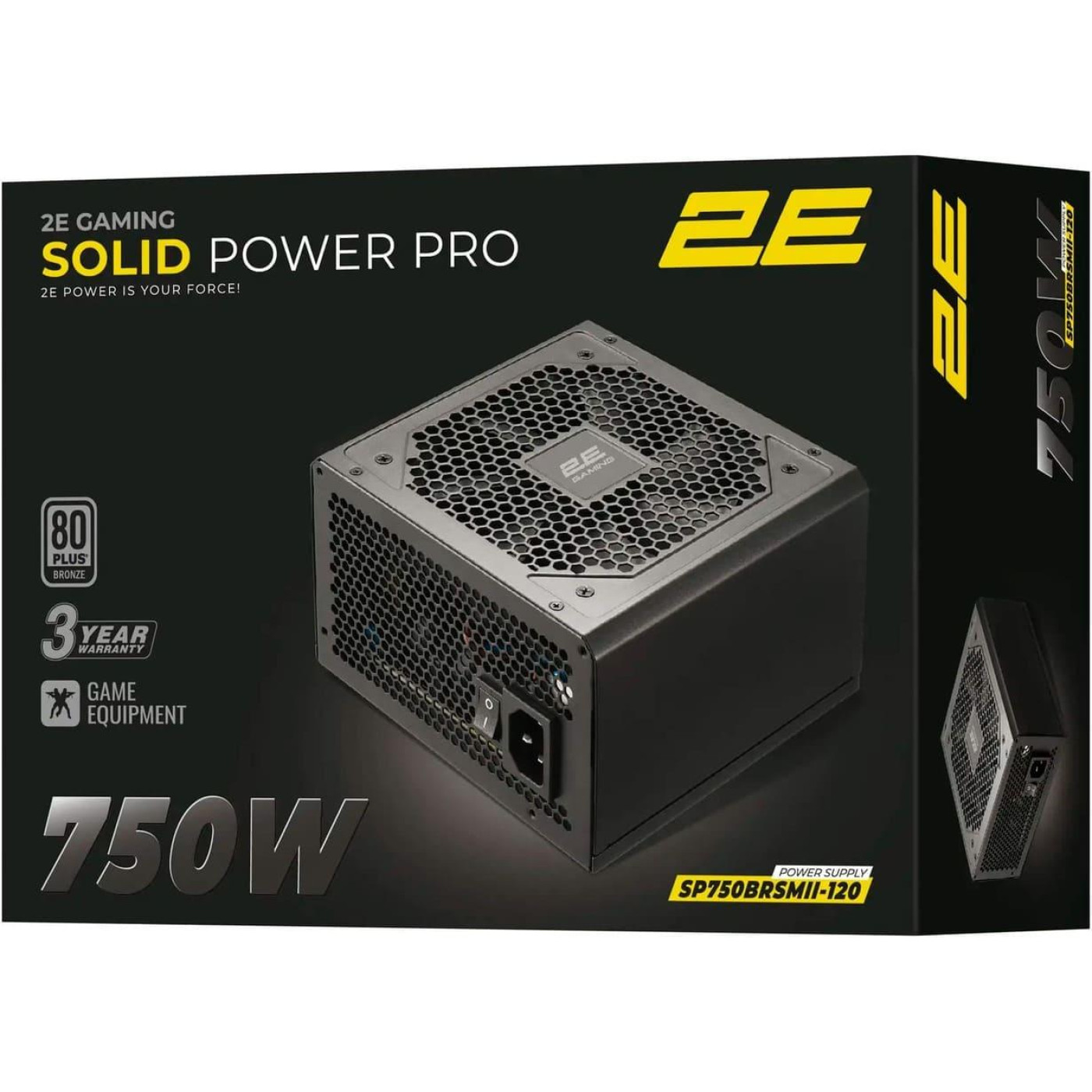 Блок живлення 2E GAMING Solid Power Pro 750W 80 PLUS Bronze Black (2E-SP750BRSMII-120)