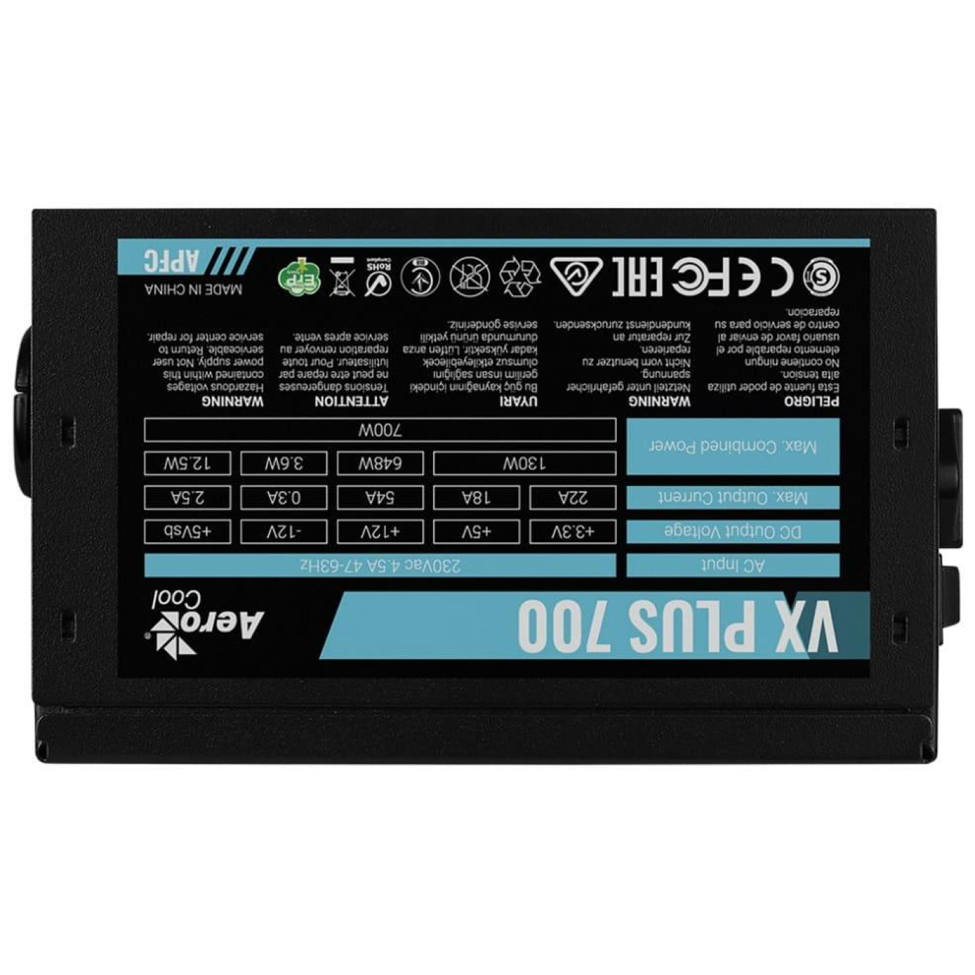 Блок питания Aerocool VX 700 Plus 700W (VX 700 Plus) Black