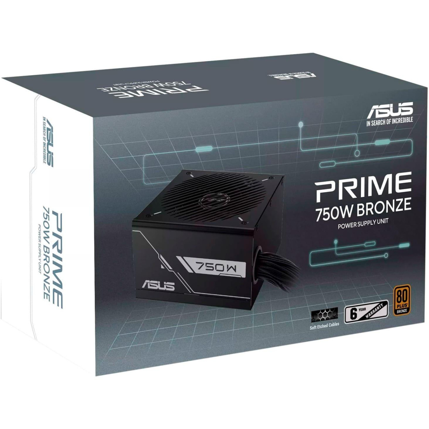 Блок питания ASUS PRIME 750B BLACK 750W 80+ Bronze (90YE00Y0-B0NA00)