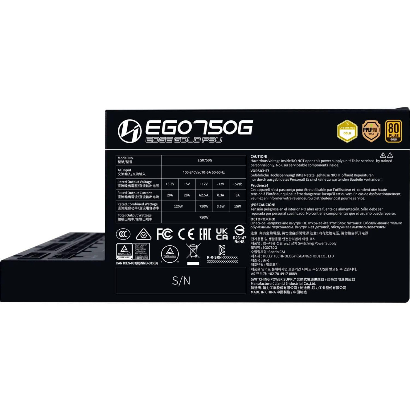 Блок питания Lian Li Edge 750W 80+ Gold (G9P.EG0750G.B000.EU) Black