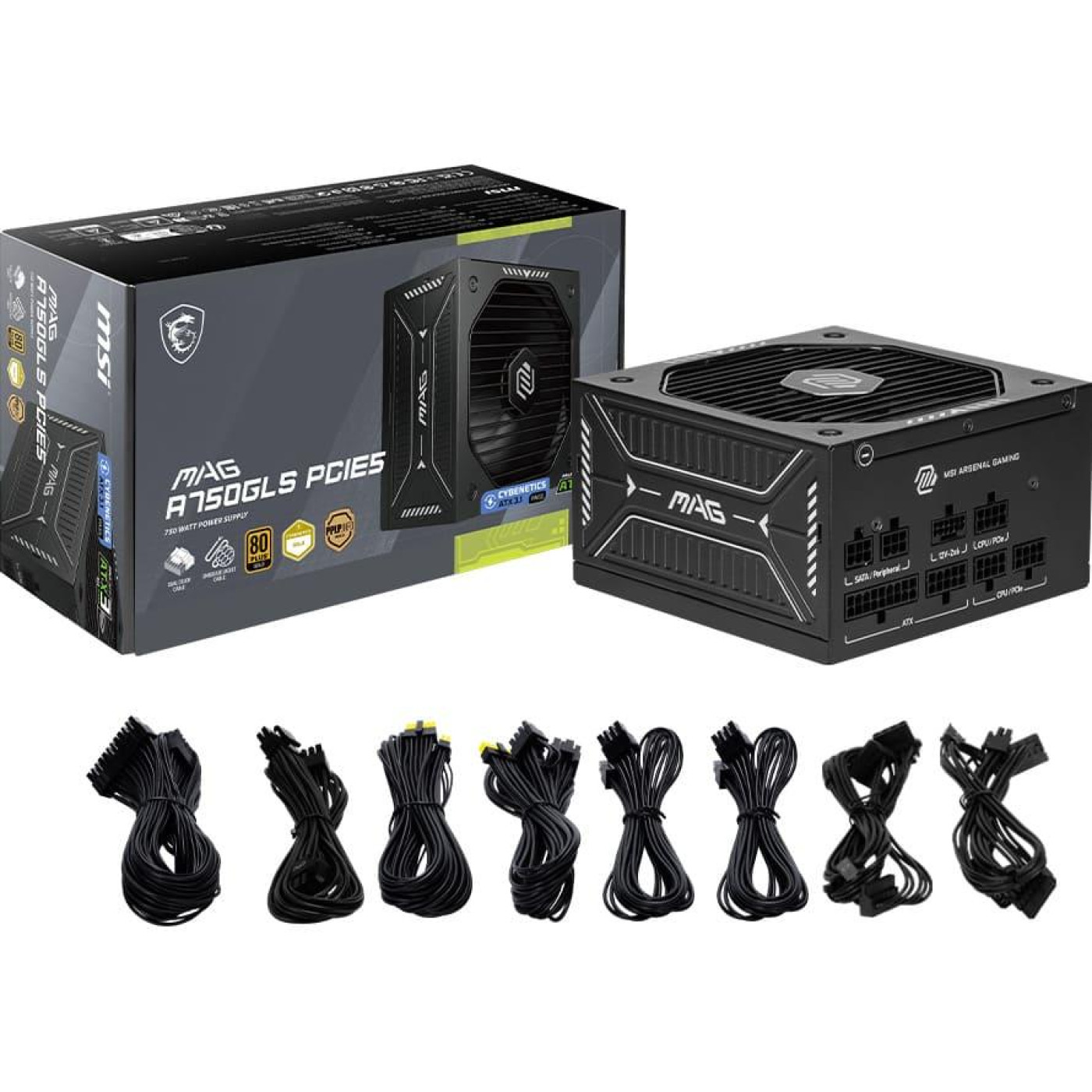 Блок питания MSI MAG A750GLS 750W 80+ Gold ATX 3.1 (MAG A750GLS PCIE5)