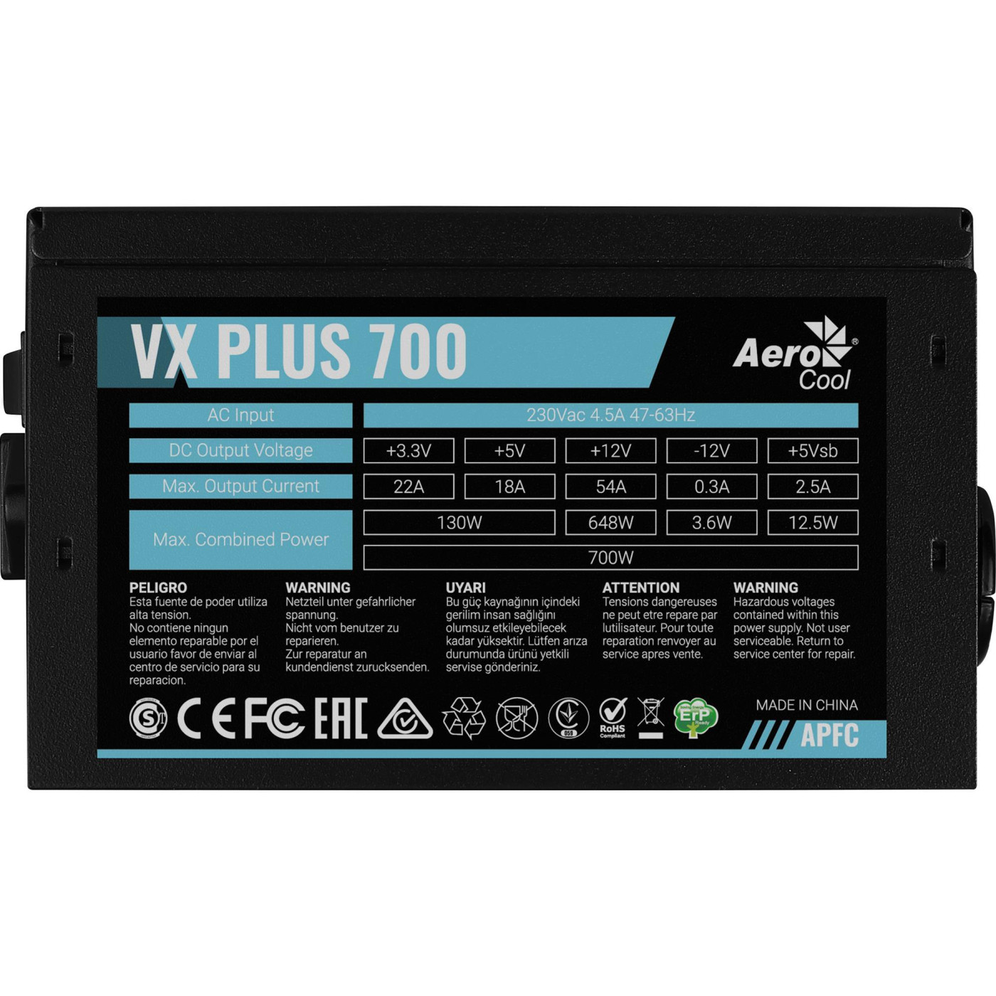 Блок питания Aerocool VX Plus Stealth 700W (ACPN-VS70AEY.12)