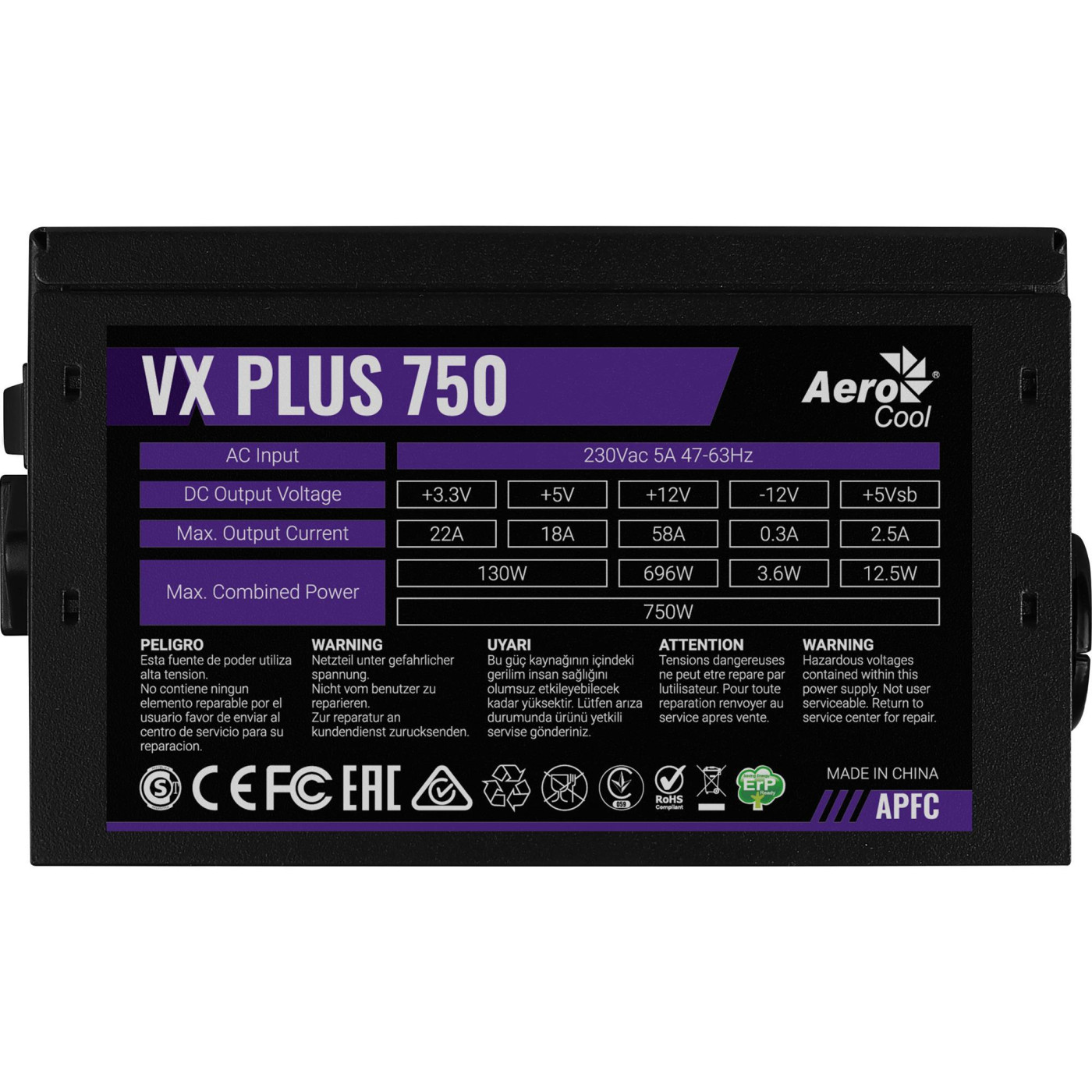 Блок живлення Aerocool VX Plus Stealth 750W (ACPN-VS75AEY.12) Black