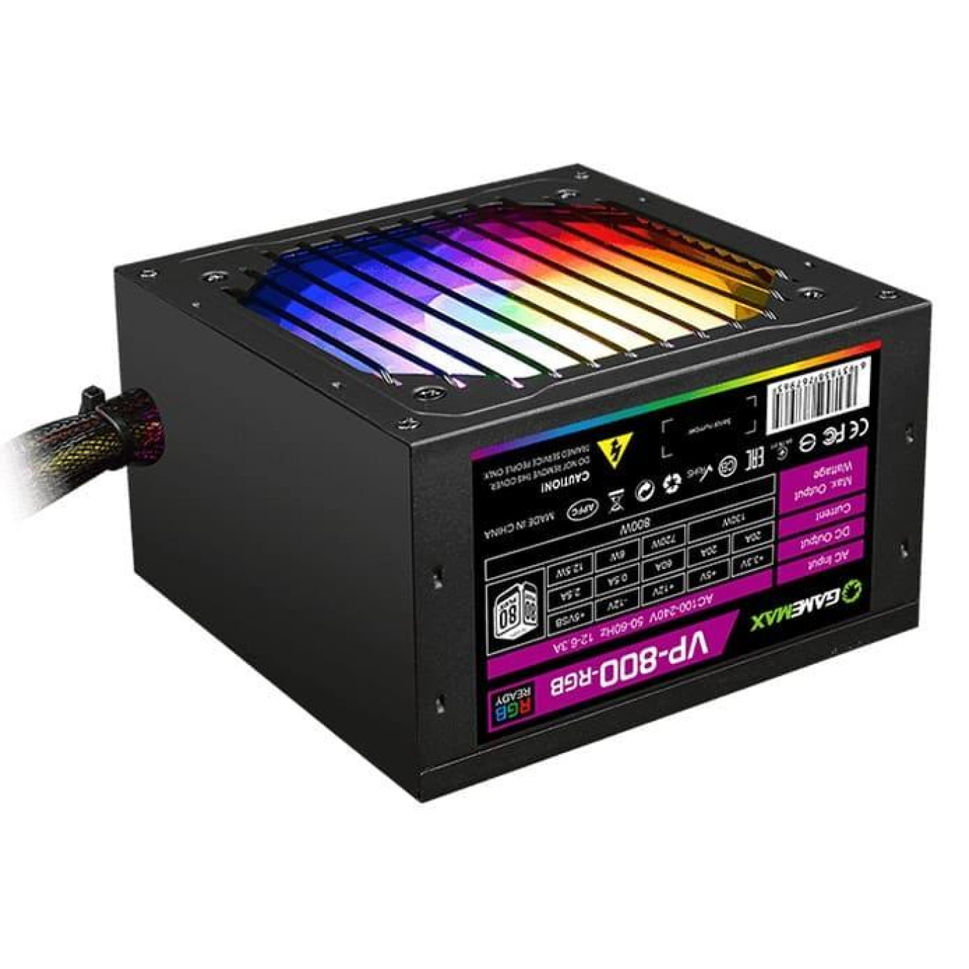 Блок живлення GameMax 800W 80+ (VP-800-RGB) Black Б/в